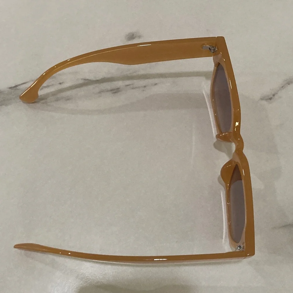 Oversized Square Sunglasses in Tan with Gradient Lenses
